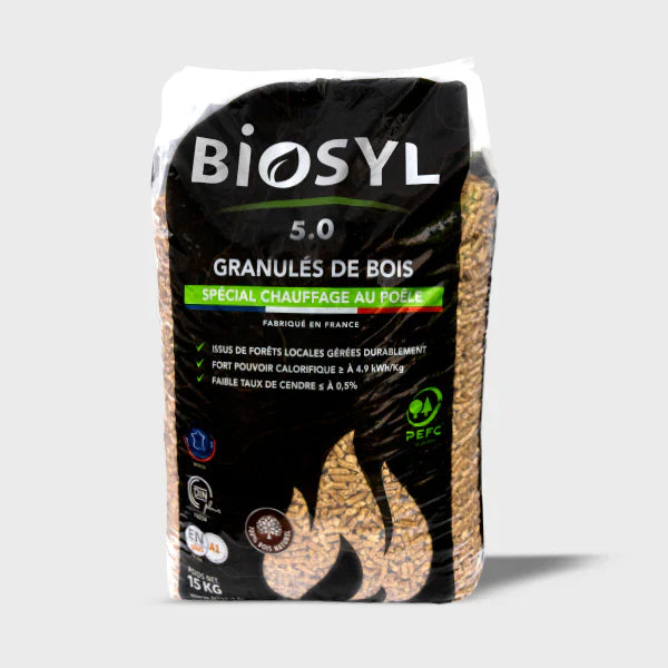 Granulés de Bois BioSyl 66 ou 72 sacs (990 kg ou 1 080 kg)